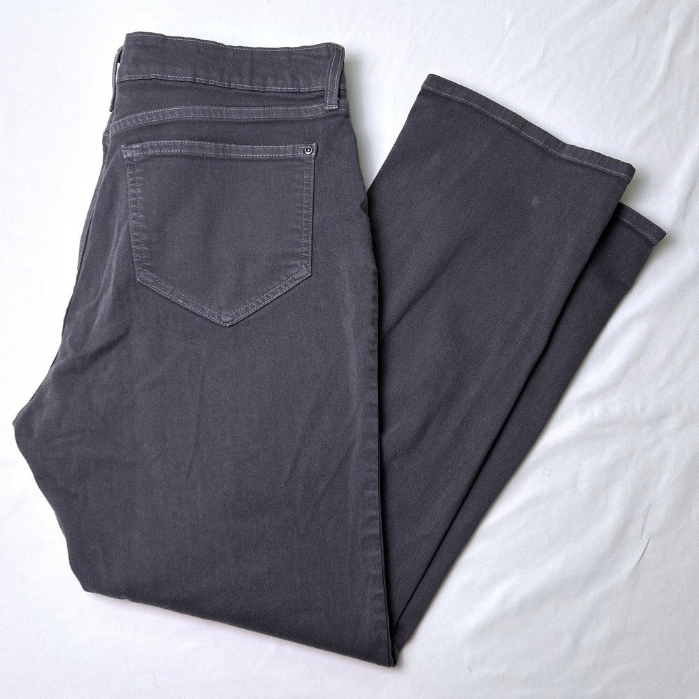 NYDJ Womens High Rise Marilyn Straight Lift Tuck Stretch Jeans Size 18P Gray